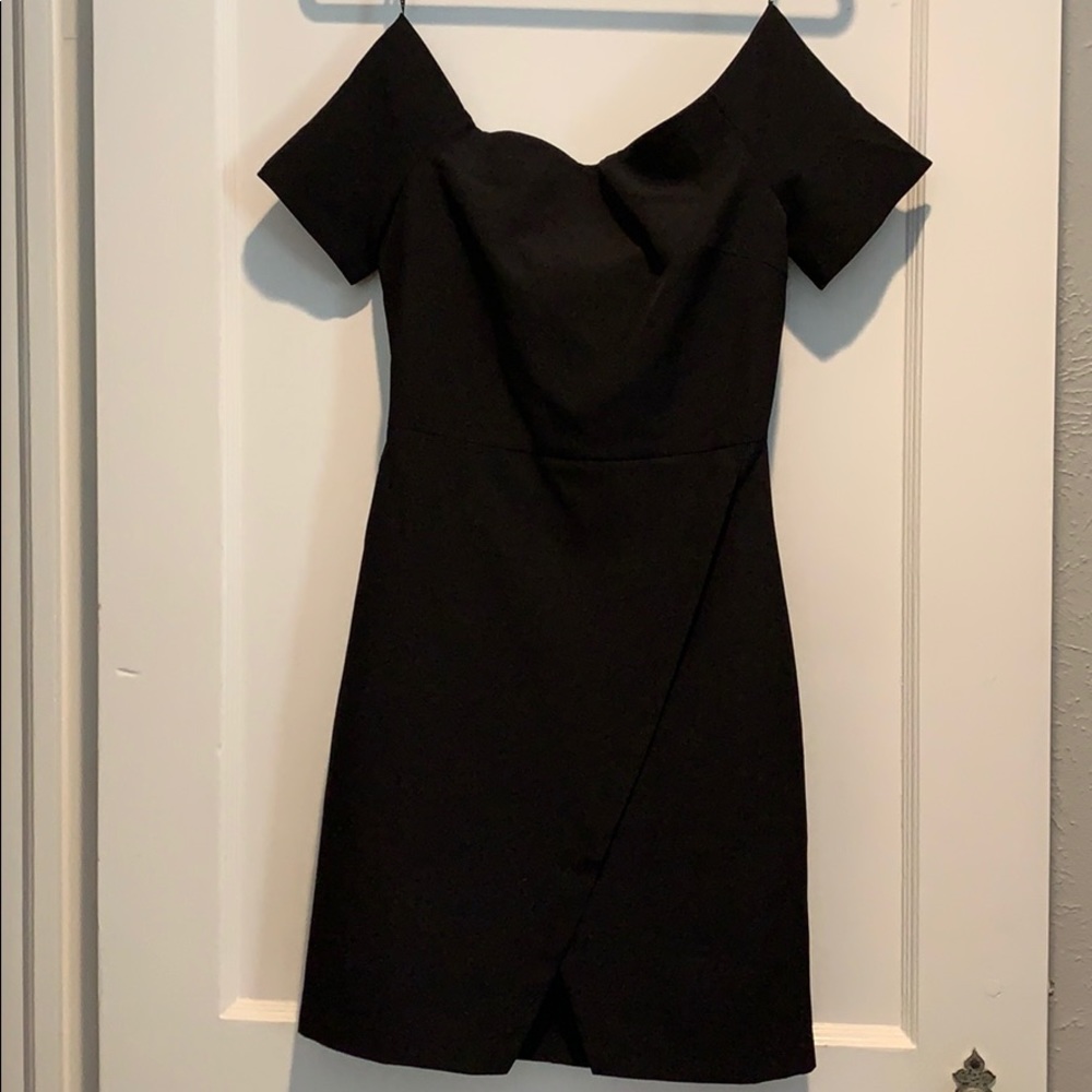 Off the shoulder black dress